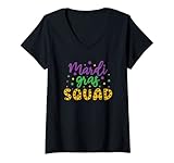 Photo Gallery donna mardi gras squad - costume da festa divertente da mardi gras maglietta con collo a v Photo Gallery donna mardi gras squad - costume da festa divertente da mardi gras maglietta con collo a v