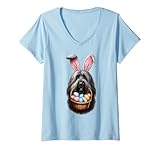 Photo Gallery donna carino bunny ears bergamasco cane pastore cane pasqua egg hunt mom maglietta con collo a v Photo Gallery donna carino bunny ears bergamasco cane pastore cane pasqua egg hunt mom maglietta con collo a v