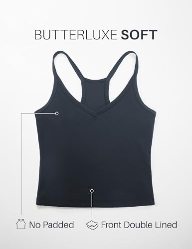 Image of CRZ YOGA Butterluxe Soft Double Lined V Neck Tank Tops for Women - Yoga Casual Camisole Racerback Tight Sleeveless Shirt