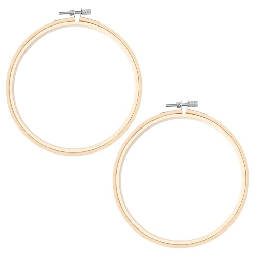 Classicseali 2Pcs Embroidery Hoop 6 Inch Adjustable 6 Inch Embroidery Hoop Bamboo Circle Embroiderys Circle for Cross Stitch Craft Sewing