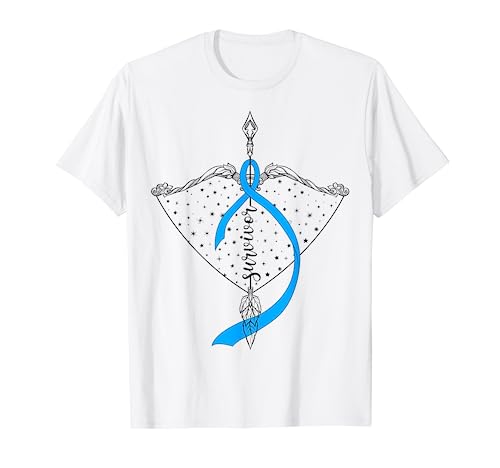 Survivor Bow Arrow Warrior Hope Cancro alla prostata azzurro Maglietta