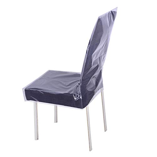jezmozo Dinning Chair PVC Plastic Covers-Heavy Duty Clear Slipcovers Seat Protectors Waterproof Covers 20.5inch W x 19.3inch D(Clear, 4)