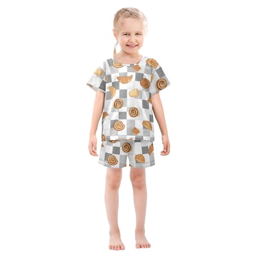 VIGTRO Pajamas Set Short Sleeve Summer Sleepwear Short Sets Soft 2 Piece Short Pjs Set Size 5-14Y3