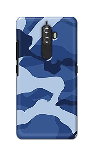Image of Printed Hard Back Cover Case for Lenovo K8+ Plus Back Cover (Army Blue Pattern) -1302