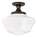 14-Inch Wide Schoolhouse Ceiling Light in Bronze Finish