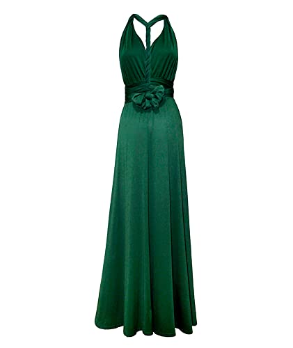 Image of Sexyshine Women's Backless Gown Dress Convertible Multi-Way Wrap Halter Cocktail Dress Bandage Bridesmaid Long Dresses