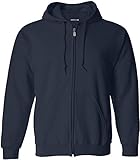 Joe's USA Mens Tall Fleece Full-Zip Hooded Sweatshirts-Navy-XLT