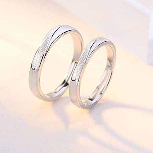 Anneau de couple métal bague ouverte argent s925 ajustable