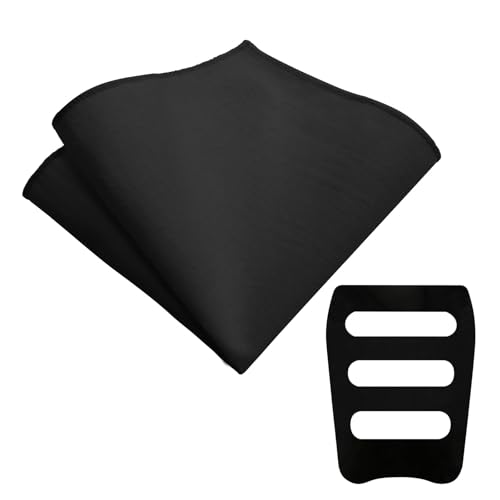 Image of LJBFNN Pocket Squares Handkerchiefs for Men Soft Cotton Mens Womens White Pocket Square with Holder for Suit Wedding Business