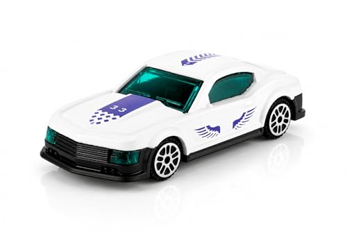 Image of Chanak Die-cast Car - Metal Pull Back Toy Car with Smooth Wheels - Racing Toy with Zinc Alloy Body - Pull Back Sports Cars with Smooth Edges - Vehicle Toy Car - Gift for Kids 3+ Year (White)