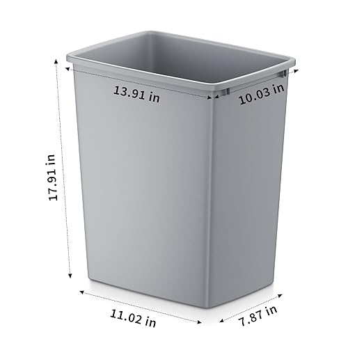 ROOMTEC-35QT-Kitchen-Trash-Can-Lightweight-and-Durable-Slim-Trash-Can-Wastebaskets-for-Office-Workspace-Kitchen-Bathroom-Easy-to-Clean-1-Pack-Gray