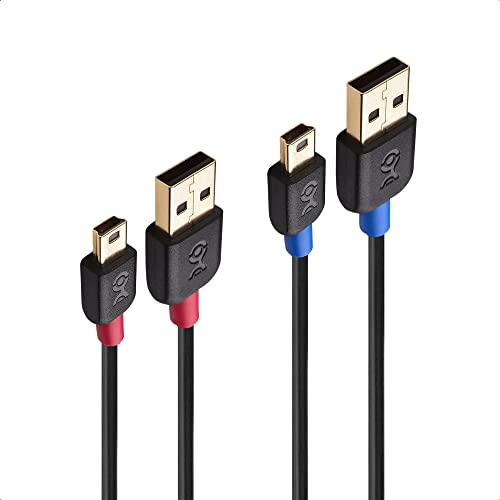 Cable Matters 2-Pack USB to Mini USB Cable 6 ft (Blue Yeti Microphone Cord/USBCable Cord for Canon Rebel/PowerShot/EOS Cameras) Works with Blue Yeti USBMicrophone, BlueSnowball iCE USBMicrophone