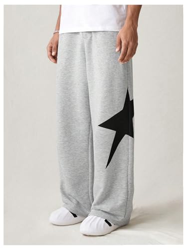 GORGLITTER Men's Y2K Star Pants Graphic Baggy Sweatpants Elastic Waist Loose Wide Leg Joggers3
