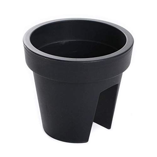 rg-vertrieb Blumentopf Balkonkasten Blumenkasten Geländerkasten Geländertopf Pflanztopf zum Einhängen 5L, Railing Balkontopf 4 Farben (250 Anthrazit)