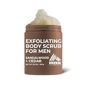 RBX Exfoliating Body Scrub For Men with Shea Butter Vitamin A and C, Moisturizing Hydrating Body Scrub for Healthy Skin