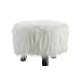 Linon Flokati Foot, 16-Inch, White Stool, 16"W x 16"D x 12.6"H,