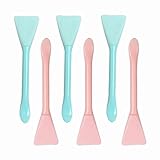Wopanxye 6 Pack Cosmetic Spatula, Small Silicone Applicator Face Brush for Skin Treatment DIY Facial Mud, Gel, Cream, Lotion, Powder, Clay, Plastic Scooper Extractor Tool for Mixing, Sampling, Waxing