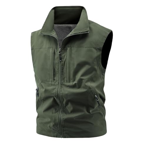 Gilet homme pour l'extérieur : veste sans manches ample idéale pour la randonnée et la pêche