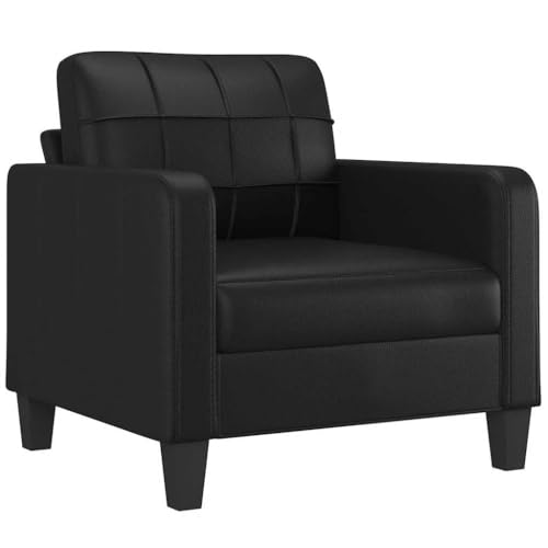 vidaXL Sillón Cuero sintético Negro 60 cm