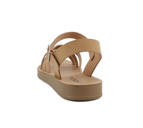Soda Ling ~ Women Round Toe Multi-Strap Flat Sandals3