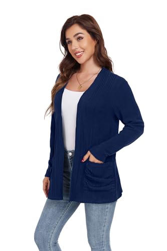Image of GRECERELLE Womens Long Sleeve Lightweight Open Front V-Neck Casual Cardigan Sweaters Outerwear with Pockets 2025, S-2XL