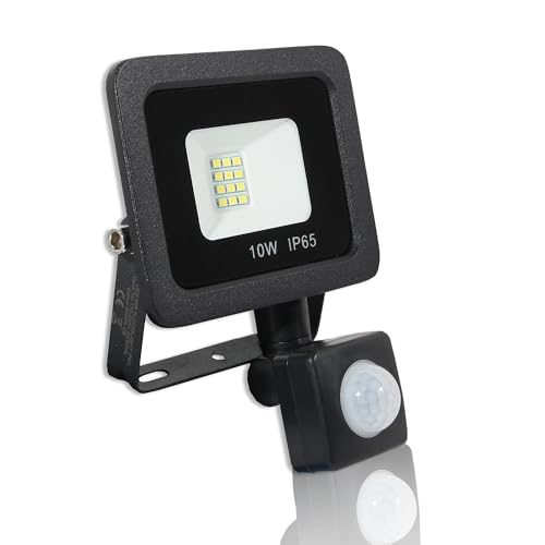 LOWENERGIE LED FloodLight Waterproof IP65 (10w PIR, Black)