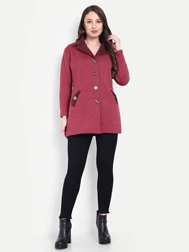 Image of Matelco Womens Woollen Collared Coat Cardigan