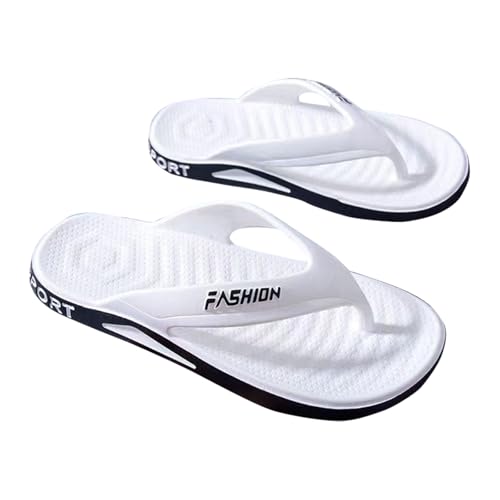 Europa y los Estados Unidos zapatillas hombres para usar casuales chanclas hombres antideslizantes de gran tamaño zapatos de hombre azul 42, Blanco, 42 EU