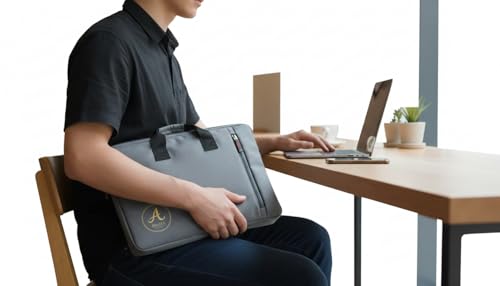 Image of 15.6 inch Laptop Sleeve with Handle - Water Resistant Case for MacBook HP Dell Lenovo (Black,Grey)