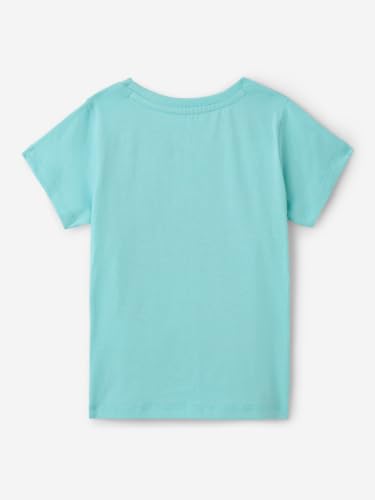 Image of The Souled Store Garfield: Cutest Kitty Girls Short Sleeves Round Neck Blue Graphic Printed Regular Fit Cotton T-Shirts (2-8 Yrs)