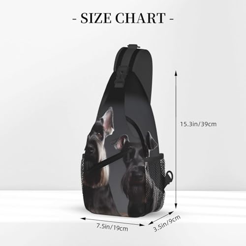 Mochila tipo bandolera cruzada para hombre negra miniatura 3