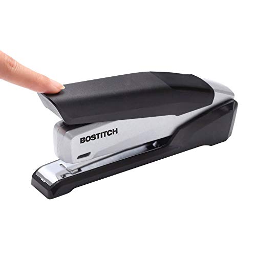 Bostitch Office Metal Executive Stapler - 3 in 1 Stapler - One Finger, No Effort, Spring Powered Stapler, Black/Gray (INP28), 28 Sheets