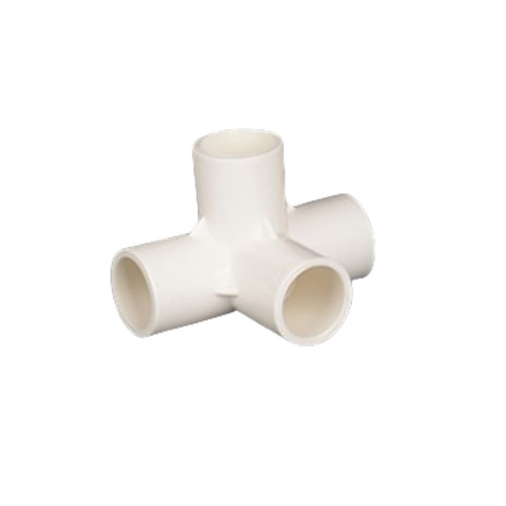 Accesorios de PVC de cuatro vías en pack de 50 piezas de color blanco para estructuras de exterior