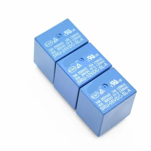 Relés de potencia SRU-12VDC-SL-A de 4 pines para automatización electrónica 5 uds