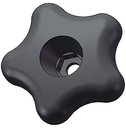 Innovative Components ANH3-HEX5SA- 2.25" Snap Lock Star Knob hex hole to accept 3/8" nuts and bolts, black pp (Pack of 10)
