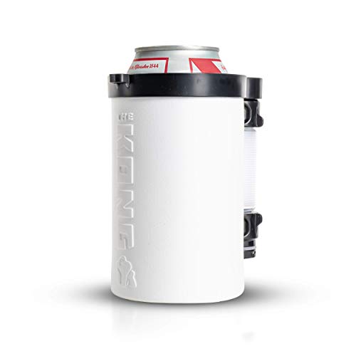 The Kong 2.0. A Portable Can or Bottle Cooler/Cup with A Detachable, Expandable, Hose to Funnel Your Drink. (White)