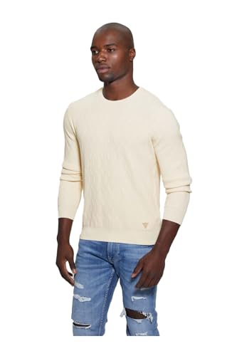 Guess Eco Delroy Stitched sweater pull homme hiver en coton tricoté col rond