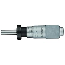 Mitutoyo 148-104 Micrometer Head, 0-13mm Range, 0.01mm Graduation, +/-0.002mm Accuracy, Plain Thimble, Flat Face