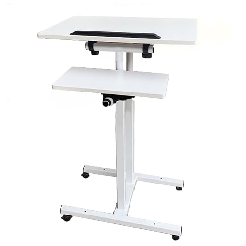 Atril pequeño ajustable con ruedas con estantes de almacenamiento diseño compacto 2