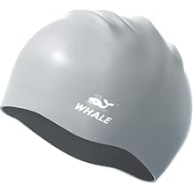 WHALE Extra Large Swim Cap for Women Men, Durable Silicone Swimming Hat with Ear Protection, Unisex Adults Bath Swimming Caps for Long Thick Curly Hair & Dreadlocks Braids Weaves Afro Hair
