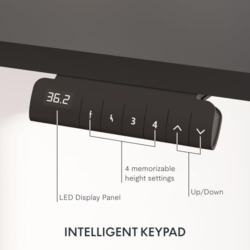 FLEXISPOT E6 Dual Motor Standing Desk Frame 3 Stages Electric Height Adjustable Stand Up Desk Frame Only ((Black)
