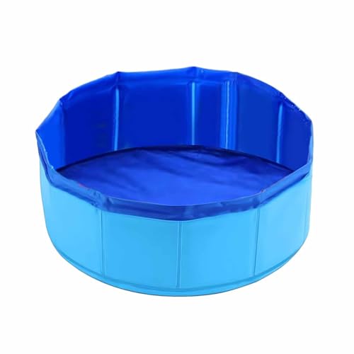 Faltbarer Hundepool, 30×10cm Katzenpool Klein,Blau Katzen Planschbecken,Hunde Planschbecken,Faltbarer Haustierpool für Katze Hund,Hund Schwimmbecken Tragbare,PVC Hundepool Schwimmbad für Baden Spielen