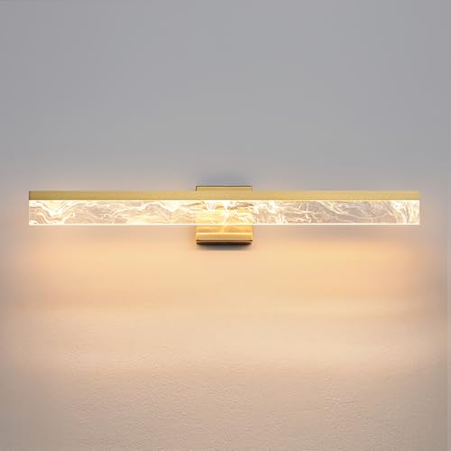 AIJIASI Gold Bathroom Light Fixtures, 32 Inch Modern Vanity Lights for Bathroom 24W Dimmable Vanity Lighting Fixtures Over Mirror LED Vanity Light Bar for Restroom Mirror 3000K