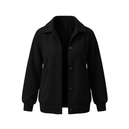 Gumipy Womens Corduroy Jacket Button Down Shirt Long Sleeve Cropped Coats - image 7