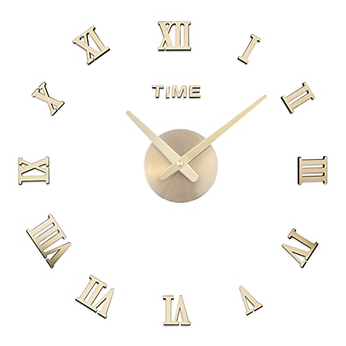 Grande Orologio da Parete Adesivo con Numeri Romani Moderno DIY Numeri Romani Orologio Silenzioso 3D Adesivo Orologio Parete Decorazione DIY Adesivo 3D Stickers Numeri Romani Orologio da Parete