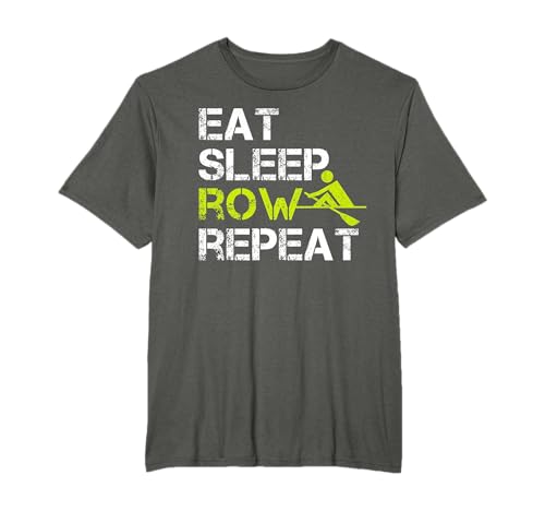 Eat Sleep Row Ripeti Divertente Canottaggio Maglietta