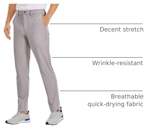 Image of CRZ YOGA All Day Comfy Golf Pants 28 inch /30 inch /32 inch /34 inch /36 inch | Decent Stretch, Wrinkle-Resistant, Casual, Slightly Tapered Leg, Flat Front, Pockets, Trousers for Men