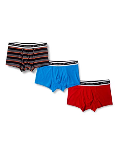 Diesel Men's UMBX-damienthreepack Boxer-Shorts, Multi Stripe/Red/Blue, X-Large