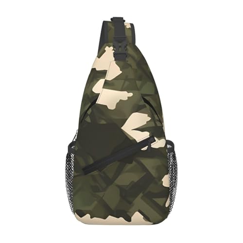 Bolso cruzado tipo sling camuflaje army para hombre y mujer miniatura 1