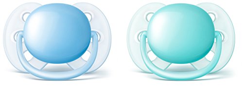 Philips Avent Ultra Soft Pacifier, 0-6 Months, Blue/Teal, 2 pack, SCF212/20